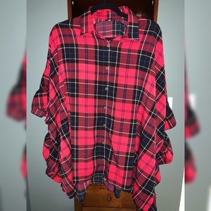 Plaid ruffle tunic